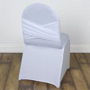 White Madrid Spandex Fitted Banquet 200 Chair Cover - 180 GSM